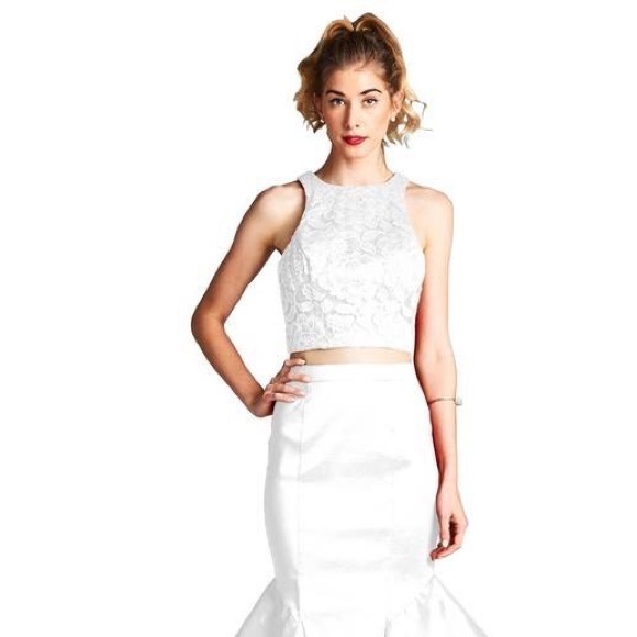Dresses & Skirts - ✨Sale✨White 2pc Mermaid Prom Pageant Wedding Dress